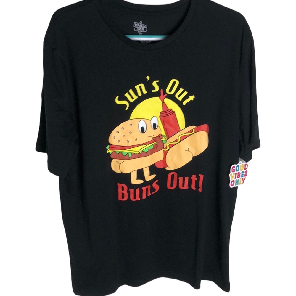 Main and Local Suns Out Buns Out Shirt Mens Size L